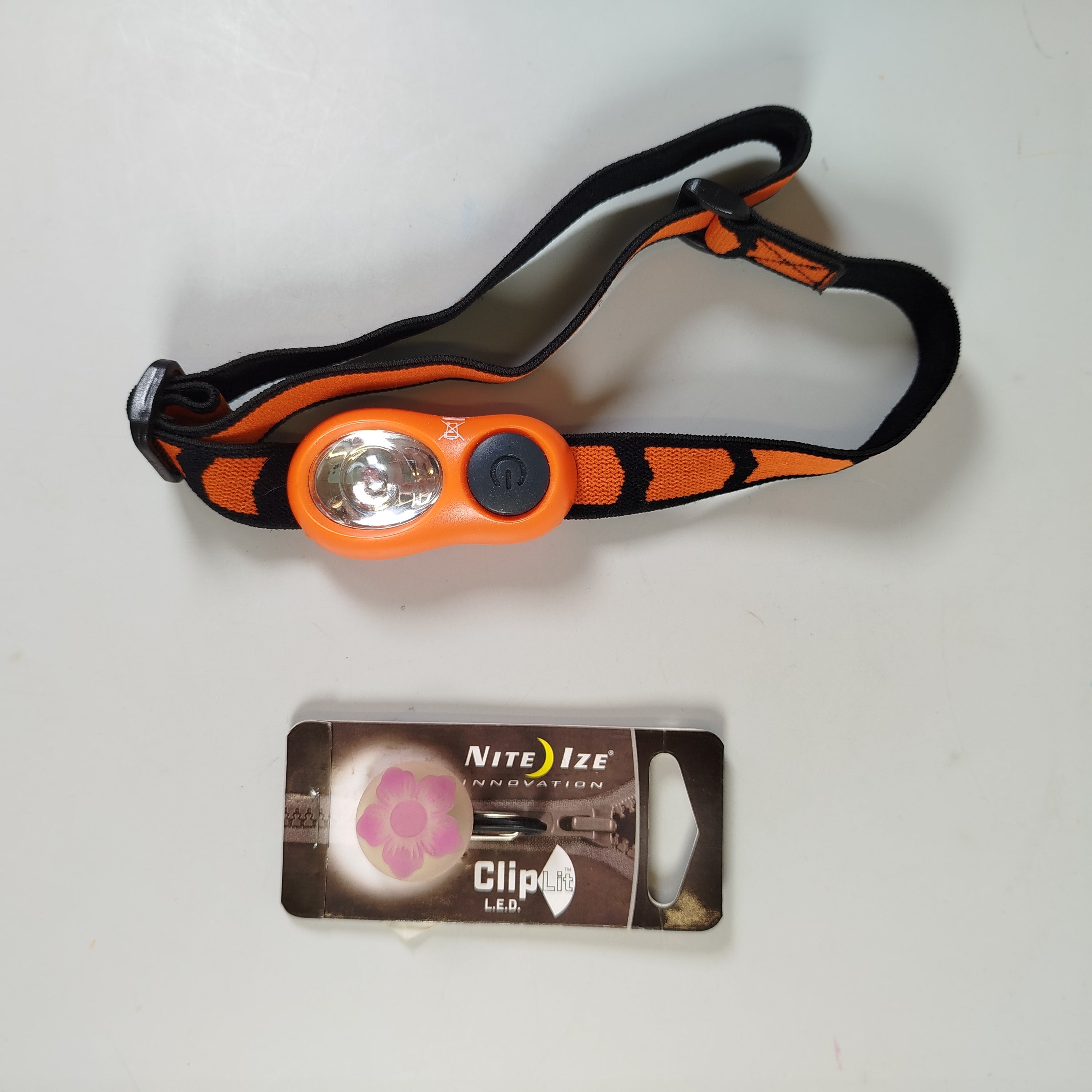 LED-Stirnlampe & ClipLight (pink) Set für Outdoor & Sport